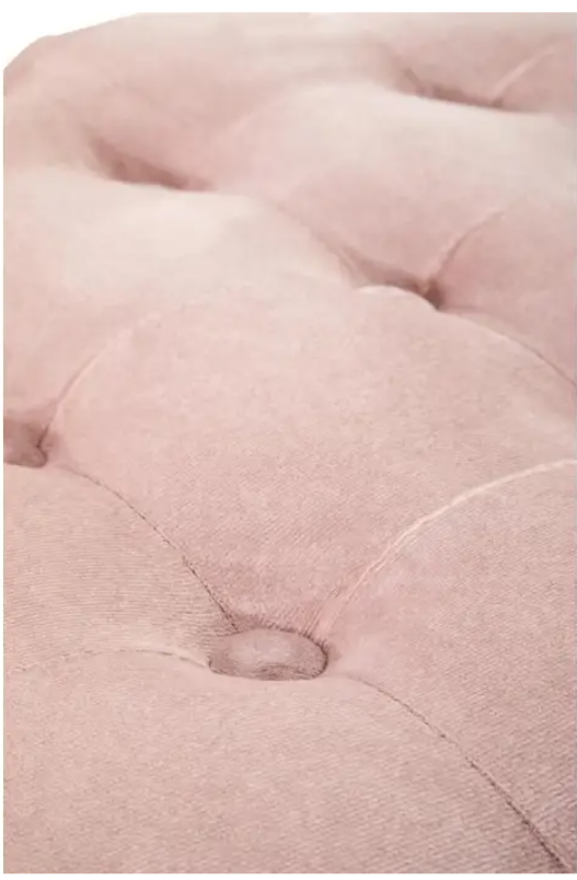 Loretta Dusky Pink Velvet Stool with Matte Gold Finish - Image 5