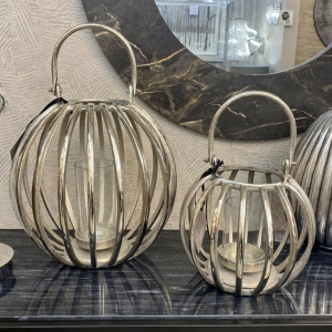 Large Kara Silver Finish Lantern